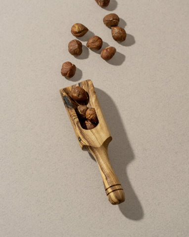 Petite scoop en bois d'olivier naturel
