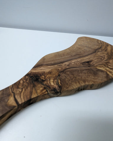 As Is - Natural Olive Wood Cheese Board | Organic Shape with Handle